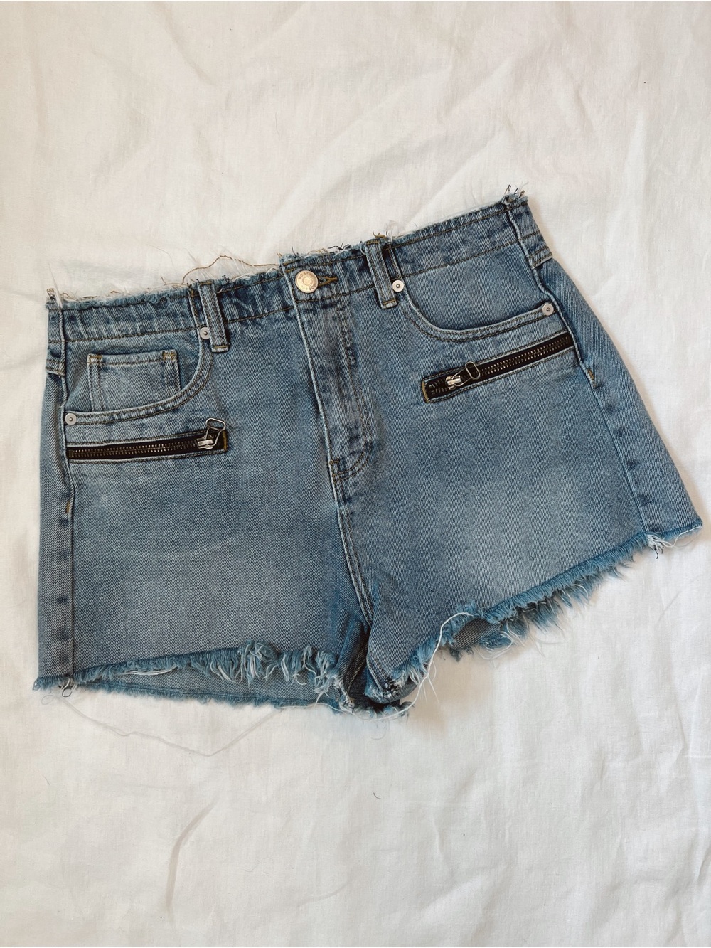 Mo&Co Raw Hem Zipper‎ Pocket Short